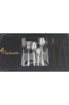 Pırlanta 30 Parça 6 Kişilik Çatal Kaşık Takımı 30 Parça Kutulu Hediyelik Çeyizlik Takım