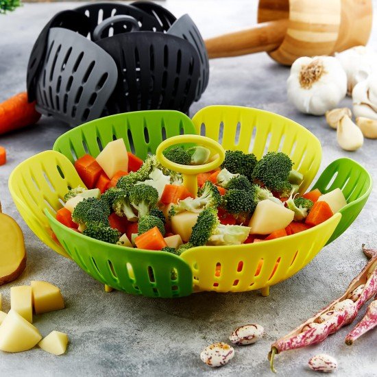 Plastik Katlanır Buharda Pişirme Aparatı Sağlıklı Haşlama Sepeti Plastik Katlanır Buharda Pişirme Aparatı Sağlıklı Haşlama Sepeti