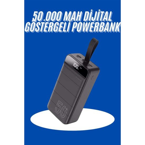 Powerbank 50.000 Mah Dijital Göstergeli Taşınabilir 4 Portlu Hızlı Powerbank Powerbank 50.000 Mah Dijital Göstergeli Taşınabilir 4 Portlu Hızlı Powerbank
