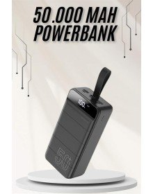 Powerbank Çoklu Şarj Girişi 50.000 Mah Taşınabilir Dijital Göstergeli