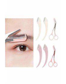 Profesyonel Taraklı Kaş Usturası ve Kaş Makası Bıyık Alma Kaş Usturası