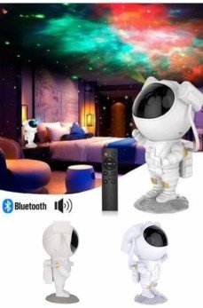 Projeksiyon Astronot Lamba Speaker Sevimli Astronot Bluetooth Hoparlör