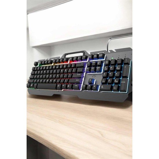 Q Klavye RGB Işıklı Klavye Ve Mouse Seti Kablolu Mouse Hediyeliş Q Klavye RGB Işıklı Klavye Ve Mouse Seti Kablolu Mouse Hediyeliş