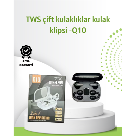 Q10 Bluetooth Kulaklık – Hafif, Şık Tasarım, Güçlü Pil ve Net Çağrı Kalitesi