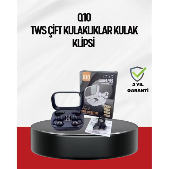 Q10 Dokunmatik Bluetooth Kulaklık – 6 Saat Müzik, Çift Dil, Hızlı Şarj