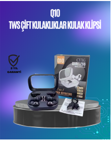Q10 True Wireless Stereo Kulaklık – Ergonomik Tasarım, 10m Menzil, Type-C