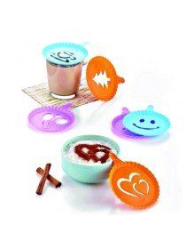 Renkli Kahve Süsleme Şablonları  - 4Lü Magic Süsleme Şablonu