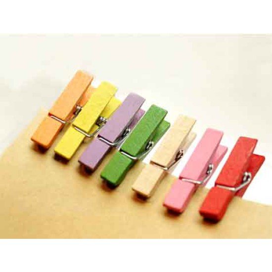 Renkli Mini Ahşap Mandal Renkli Mini Ahşap Mandal