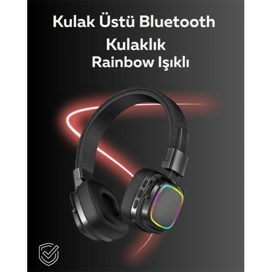 RGB Işıklı Katlanabilir Bluetooth 5.3 Kulak Üstü Kulaklık