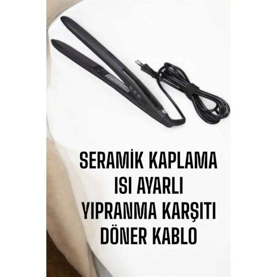 Saç Düzleştirici Isı Ayarlı Döner Kablo Yıpranma Karşıtı