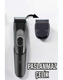 Saç Sakal Vücut Şarjlı Kablosuz Tıraş Makinesi Profesyonel Paslanmaz Çelik