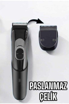 Saç Sakal Vücut Şarjlı Kablosuz Tıraş Makinesi Profesyonel Paslanmaz Çelik
