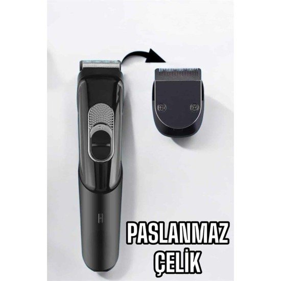 Saç Sakal Vücut Şarjlı Kablosuz Tıraş Makinesi Profesyonel Paslanmaz Çelik