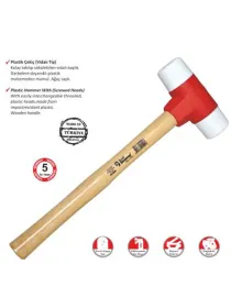 Sait Demirci Sert Plastik Çekiç No:30 - Ahşap Saplı