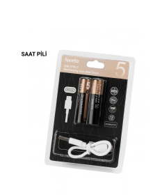 USB Type-C ile Hızlı Şarj Edilebilen AA Lityum Pil