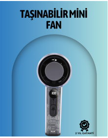 Şeffaf Kasa El Fanı | 5V 2A | 100 Kademeli Hava Akışı | Type-C Girişli
