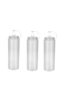 Şeffaf Sos Şişesi - 1000ML Dev Boy 3 Adet