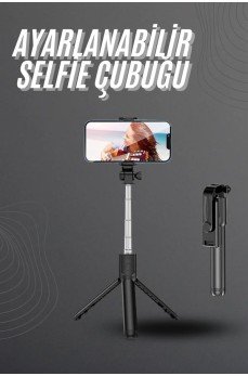 Selfie Çubuğu Tripod Bluetooth Kumandalı Selfie Çubuğu Telefon Tutucu
