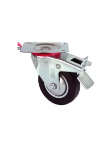 Servis Tekeri - Tablalı Frenli Siyah Döner - Çap 100 mm