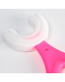 Silikon Çocuk Diş Fırçası Tartar Temizleyici (2-12 Yaş) - Pembe