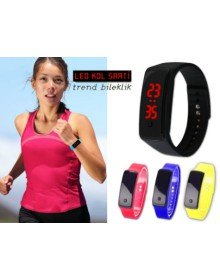 Siyah Ekranlı Led Kol Saati (Sarı)