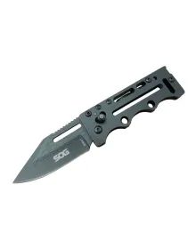 SOG AC77BK Siyah Yaprak Kamp Çakı 15 cm - Metal Sap, Kılıflı
