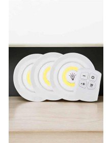 Spot Lamba Led Işık 3'lü Uzaktan Kumandalı Pilli Yapışkanlı Kablosuz