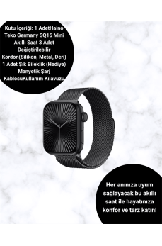SQ-16 Mini Series 10 Akıllı Saat – 3 Kordon + Hediye Bileklik