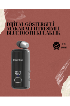 Su Geçirmez Fineblue F580 Kulaklık – Dijital Ekranlı, Klipsli, Geri Çekilebilir Kablo ve Gürültü Engelleme Özellikli