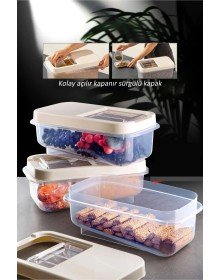 Sürgülü Kapaklı 7.5 LT Erzak Bakliyat Un Şeker Saklama Kabı