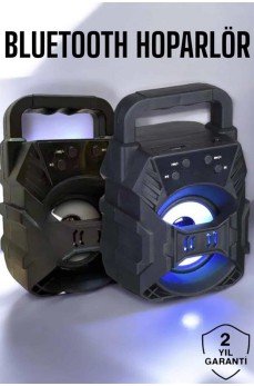 Taşınabilir Bluetooth Hoparlör Led Işıklı Uzun Pil Ömrü