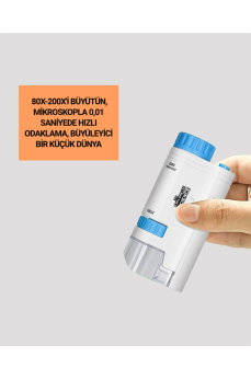 PMMA Optik Lensli Kompakt Taşınabilir Mikroskop