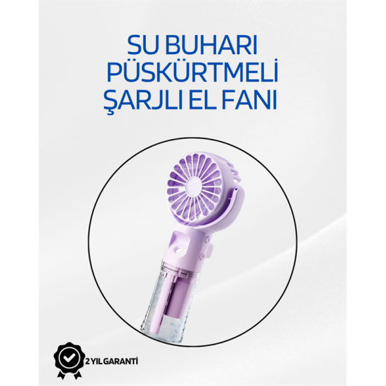 Taşınabilir Şarjlı Su Sisi Püskürtmeli Mini El Fanı – 4 Hız Ayarı, Tip-C Şarjlı, Sessiz Motor Taşınabilir Şarjlı Su Sisi Püskürtmeli Mini El Fanı – 4 Hız Ayarı, Tip-C Şarjlı, Sessiz Motor