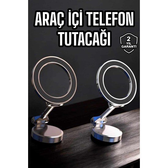 Telefon Tutucu Tüm Arabalara Uyumlu Araç İçi Katlanabilir Manyetik Tasarım