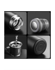 Termos Paslanmaz Çelik Termos Siyah Renk 3 Bardaklı Termos Seti