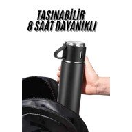 Termos Seti 3'lü Bardak Seti Isı Dayanıklı Siyah Paslanmaz Çelik Vakumlu Termos Seti 3'lü Bardak Seti Isı Dayanıklı Siyah Paslanmaz Çelik Vakumlu