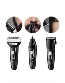 Tıraş Makinesi 3 Başlıklı T Başlıklı Hassas Ciltlere Özel Saç Sakal Vücut Kulak ve Burun