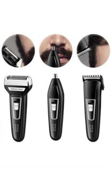 Tıraş Makinesi 3 Başlıklı T Başlıklı Hassas Ciltlere Özel Saç Sakal Vücut Kulak ve Burun