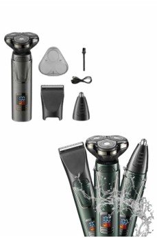 Tıraş Makinesi Profesyonel 3in1 Dijital Göstergeli 3 Başlıklı Erkek Bakım