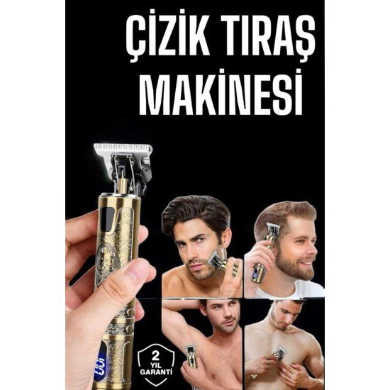 Tıraş Makinesi Şarjlı Profesyonel Saç Kesme Makinesi Gold Çizik Tıraş Tıraş Makinesi Şarjlı Profesyonel Saç Kesme Makinesi Gold Çizik Tıraş