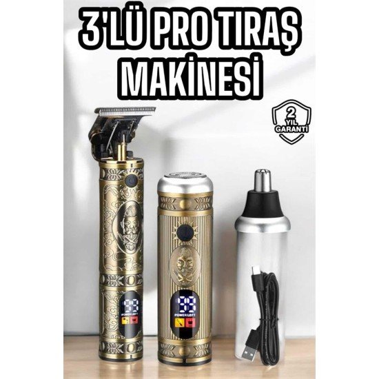 Tıraş Makinesi Üç Başlıklı Saç Sakal ve Vücut Tıraşına Uygun Tıraş Makinesi Üç Başlıklı Saç Sakal ve Vücut Tıraşına Uygun