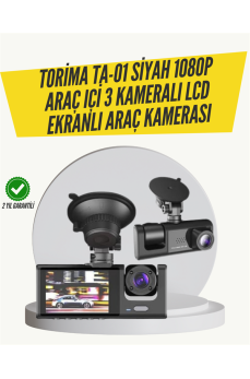 TA-01 3 Kameralı 1080P Araç Kamerası Siyah