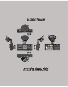 TA-01 G-Sensörlü 3'lü Kayıtlı Araç Kamerası