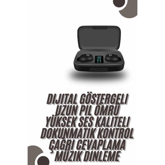 TWS Bluetooth Kulaklık 5.0 Bluetooth Bağlantılı Dokunmatik Kontrol Özelliği