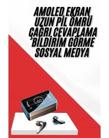 TWS Bluetooth Kulaklık Aynalı Kulaklık Dijital Göstergeli Dokunmatik Kontrol