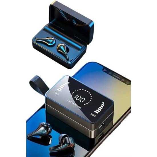 TWS Bluetooth Kulaklık Kablosuz Uzun Pil Ömrü Dijital Göstergeli Powerbank
