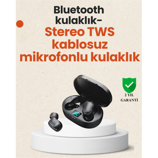 TWS Bluetooth Kulaklık Kulak İçi Kablosuz Dijital Göstergeli Çağrı Cevaplayabilen