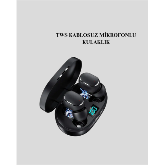TWS Bluetooth Kulaklık Kulak İçi Kablosuz Dijital Göstergeli Çağrı Cevaplayabilen