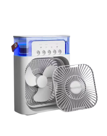 USB Bağlantılı 3'ü 1 Arada Nemlendirici Mini Klima Fan | 7 Renk Işıklı