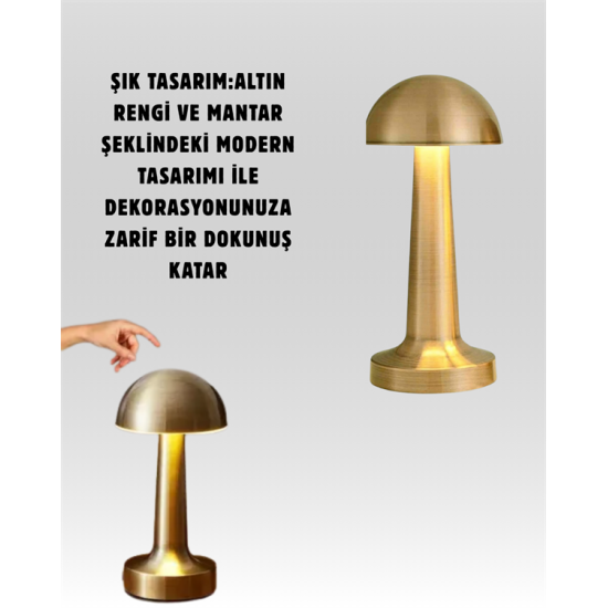 %100 Kademeli Ayarlanabilir Işık – USB Şarjlı Masa Lambası